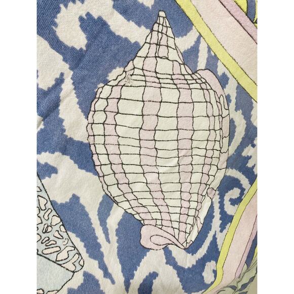 Vintage Pastel Beach Towel Ocean Seashells Made Brazil Coastal Images Cotton Art - Picture 8 of 11